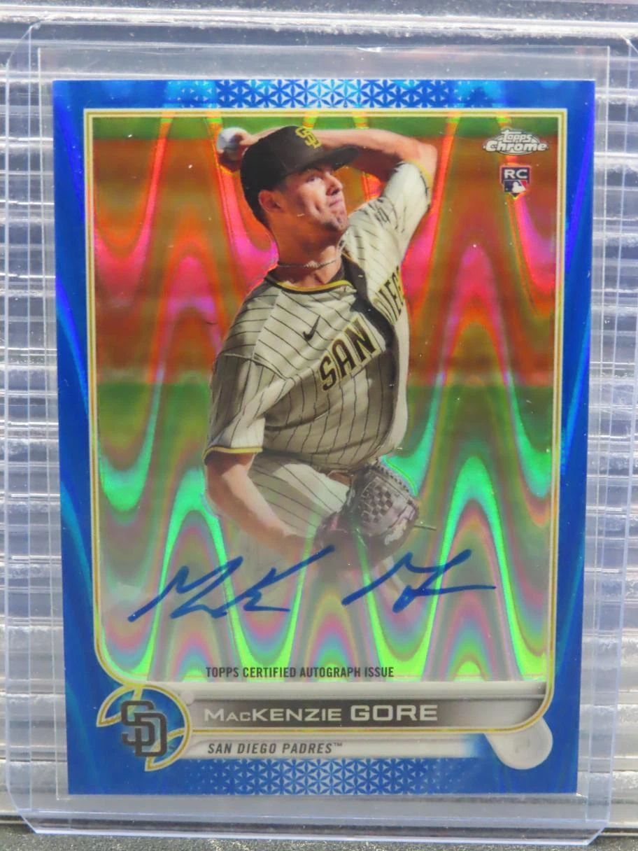 2022 Topps Chrome MacKenzie Gore Blue RayWave Refractor Rookie Auto RC #064/150