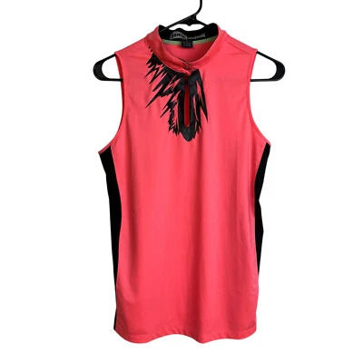 Jamie Sadock Womens Medium Sleeveless 1/4 Zip Tank Top Shirt Pink Back Sport - Image 1 of 4