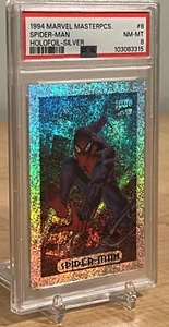 1994 Fleer Marvel Masterpieces Holofoil Silver Spider Man #8 PSA 8 - Bild 1 von 7