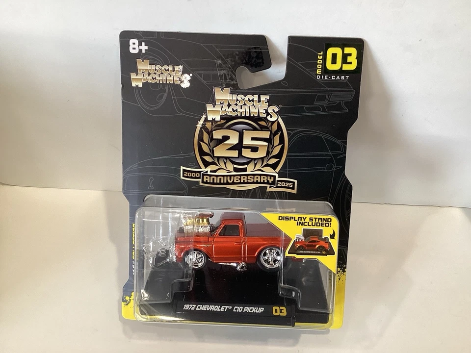 1/64 Muscle Machines 25th Anniversary Metallic Orange 1972 Chevy C10 Pickup - Image 1 of 1