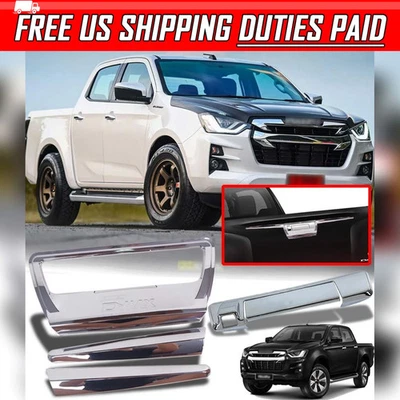 Juego de manija de puerta cubierta de puerta trasera cromada uso para camioneta Isuzu DMAX D-MAX 2020-2021 Foto 1 de 4