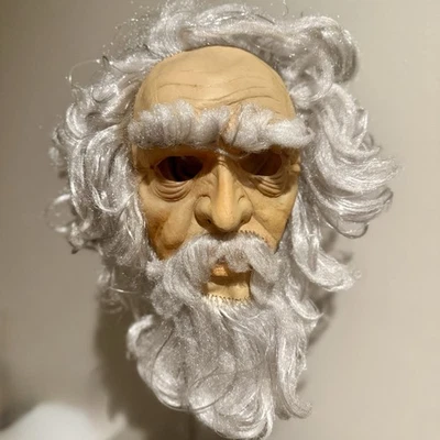 VTG 1970s Cesar France Mask Old Man Father Time Zeus Embossed RARE Stamped Logo - Image 1 of 4