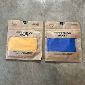 Pink VS Period Panty Hipster Style Sz Medium Set of 2 Blue and Yellow Quick Dry - Picture 1 of 10