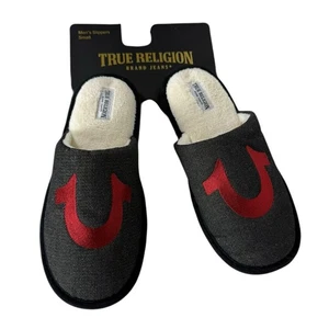 Neu mit Etikett True Religion Hausschuhe Herren schwarz Slipper Größe Small (7-8) - Bild 1 von 4