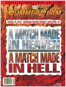 MEGA RARO WWF MULTIFIRMATO X7 SUMMERSLAM 1991 NY EVENTO UFFICIALE Programma Souvenir - Foto 1 di 8