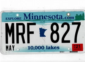 MINNESOTA passenger 2021 license plate "MRF 827" ***NATURAL*** - Picture 1 of 1
