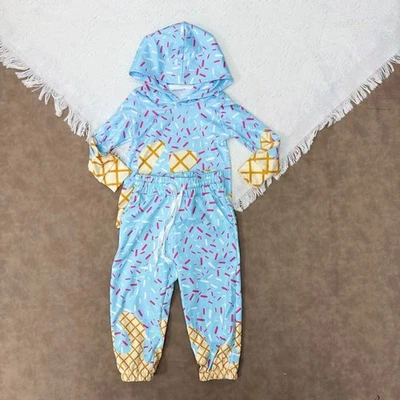 Bebé Niños Béisbol Helado Goteo Sudadera con Capucha Top Jogger Set (pide una talla más grande) Foto 1 de 4
