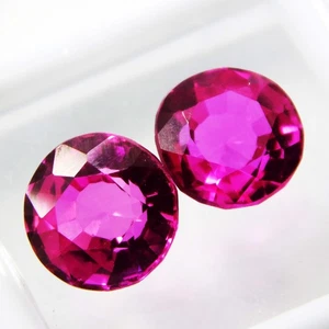 8.80 Ct Mogok Pink Ruby Natural Stunning Round Shape Certified Gemstone Pair - Imagen 1 de 6