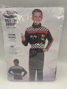 New In Bag Fun World Race Car Driver Child Costume Medium 8-10 Jumpsuit Only - Picture 1 of 4