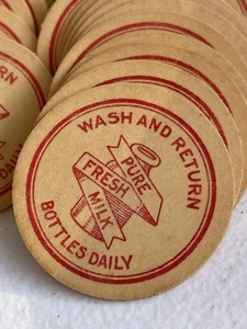 Vintage Milk Bottle Caps Wash and Return Bottles Daily Pure Fresh Lot of 70 pc - Picture 1 of 19