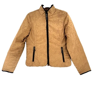 Eddie Bauer Premium Goose Down Jacket Women's Medium Brown Embroidered Quilted - Picture 1 of 9