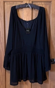 TORRID LONG SLEEVE BABYDOLL TOP MESH SHIRT BLOUSE 5 5X 5XL 28 NEW - Picture 1 of 6