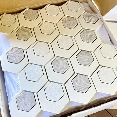 High-End Hexagon Mosaic Tile – Catalyst Pluto—Beautiful Natural Stone 1 pc  - Image 1 of 4