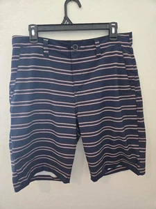 VOLCOM Shorts Men's 32  Chino True to This Stripes Mid Rise - Picture 1 of 2