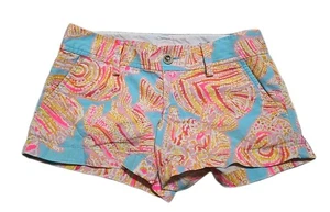 Lily Pulitzer The Walsh Shorts Mehrfarbig Sommer Muschel Neon Strand Größe 00 - Bild 1 von 6