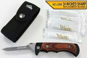 Wiebe Vixen Wicked Coltello bisturi pieghevole affilato con 24 lame di ricambio - Foto 1 di 5