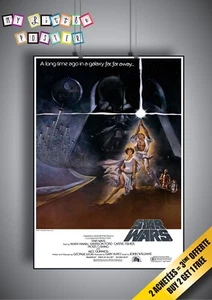 Poster Star Wars un Nouvel espoir Affiche Vintage Culte Décoration Murale - Foto 1 di 5