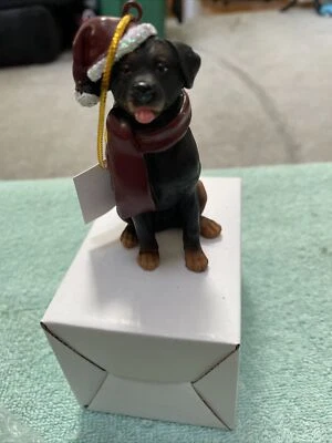  Toscano Rottweiler Holiday Dog Ornament Sculpture Brand New Free Shipping - Image 1 of 4