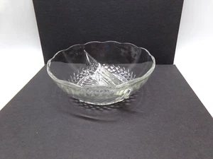 Vintage Clear Cut Glass Divided Mayonnaise Dish Diamond Design EUC - Picture 1 of 11
