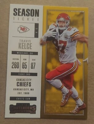 2017 Panini Contenders TRAVIS KELCE #68 Season Ticket Kansas City Chiefs  - Image 1 of 3