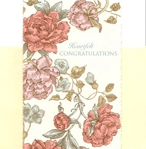 Glückwunschkarte klassisch rosa Rosen Motiv amerikanische Grußkarte - Bild 1 von 3