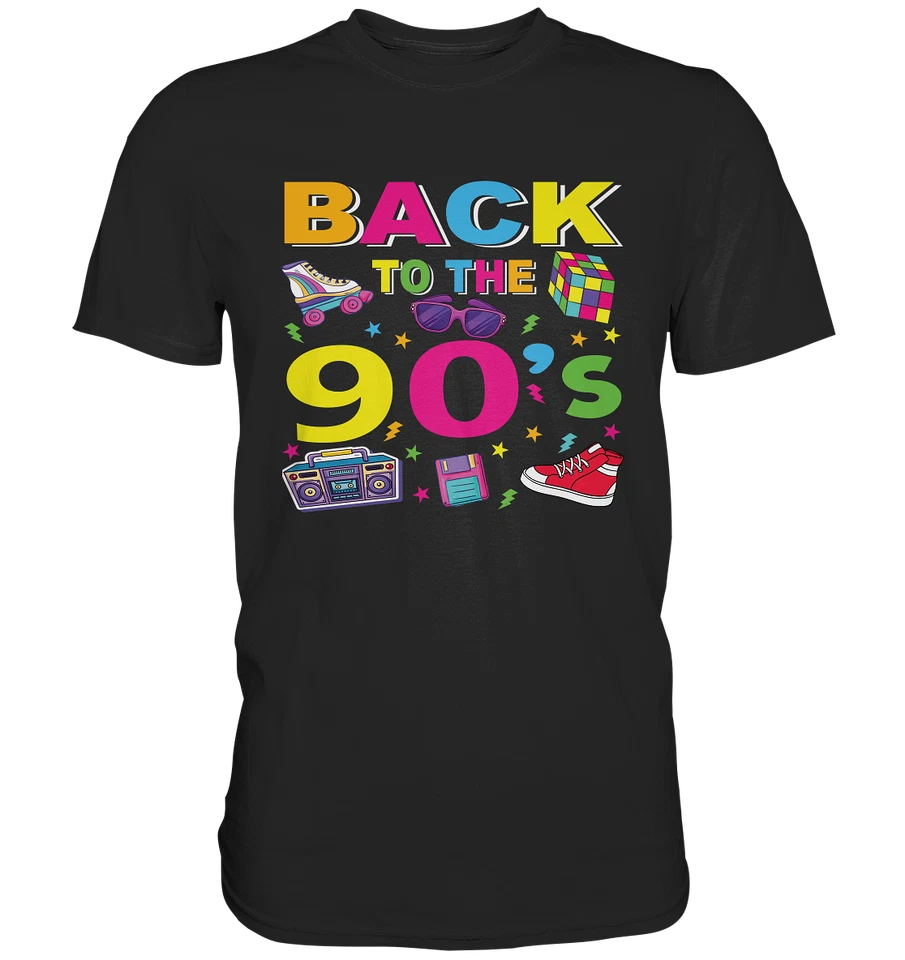 90er Jahre Retro Motto Party 90s Kostüm  I Love 90's T-Shirt - Premium Shirt - Bild 1 von 1