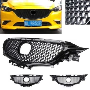 Honeycombe Style Mesh Front Bumper Grille Fit Mazda 6 Atenza 2017 2018 Black - Picture 1 of 9