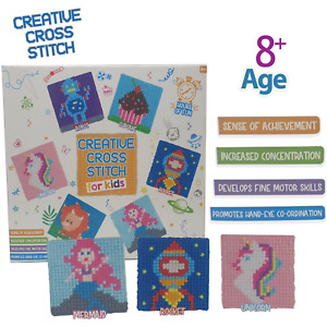 Craft Set Cross Stitch Kit Kids 6 Traditional Children Tapestry Sewing Designs