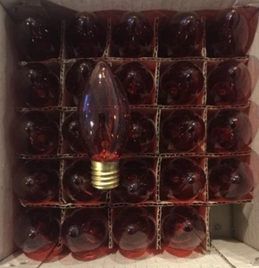 New, Qty 25, C-9 Replacement Bulbs 7W/130V Transparent Amber Bulb C9-7W-AMB - Picture 1 of 2