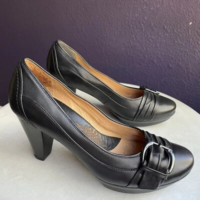 Comfortable by Blondo Women’s Black Leather Heels Arch Size 10 Buckle Detail - Изображение 1 из 4