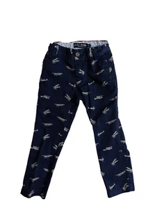 Mini-Boden Navy Blue Airplane Chinos Adjustable waist band Size 3/4 - Picture 1 of 4