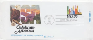 USA 1985 First Day Cover Aerogramme #UC59 Celebrate America USA Fleetwood - Bild 1 von 2