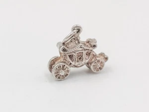 Dije/colgante vintage de plata de ley 925 coronación real carro - reina - Imagen 1 de 7