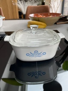 Rare Vintage 1961-66 Corning Ware Blue Cornflower, P-1 1/2-B, 11/2 Qt, w/Lid MINT - Bild 1 von 3