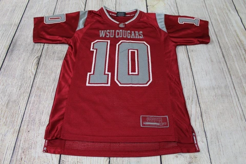 Colosseum WSU Washington State Cougars Red #10 Mesh Football Jersey Youth Large Cover
