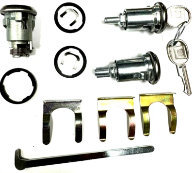 New For CADILLAC GM Chrome Doors/Trunk Lock Key Cylinder Set With Keys To Match - Image 1 of 4