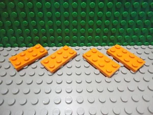 Lego 4 Orange 2x4 base plate NEW - Picture 1 of 1