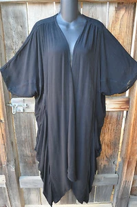 MISSION CANYON ART TO WEAR POCKET KIMONO DUSTER IN CLASSIC SOLID BLACK, OS+! - Picture 1 of 5