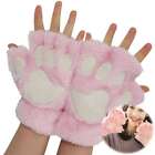Us Cat Claw Bear Paw Gloves Women Warm Plush Faux Fur Cosplay Fingerless Mittens