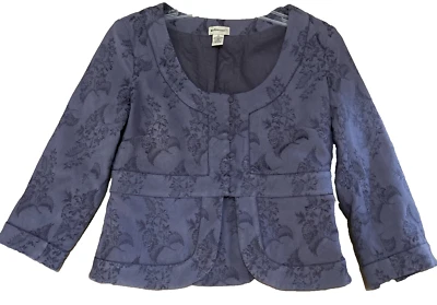 Blazer Elevenses 6 Anthropologie De Colección Lavanda Manga 3/4 Dobladillo Tulipán Usado en Excelente Condición Foto 1 de 4