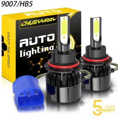 For 1994-2004 Ford Mustang 2X 9007 COB LED Headlight Kit High/Low Beam 6000K - Image 1 of 4