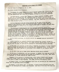 WWII US Army Intelligence CAMUNIQUE OF GERMAN HIGH COMMAND Document - Picture 1 of 3