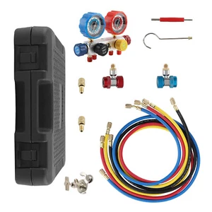 Air Conditioning AC Diagnostic A/C Manifold Gauge Tool Set Refrigeration R22 - Picture 1 of 12
