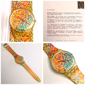Swatch Nuovo Gent Special Lots Of Dots GZ121 1992 Vintage Orologio da polso NOS. - Foto 1 di 14