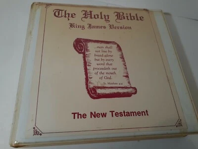 Святая Библия аудиокнига набор чехол Новый Завет KJV ленты кассеты 1986 винтажный - Изображение 1 из 4