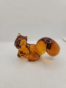 Glass Squirrel Fostoria  Amber  - Picture 1 of 5