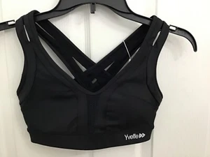 Yvette Women Black High Impact Sports Bras Criss Cross Back Running Bra Small/4 - Picture 1 of 4
