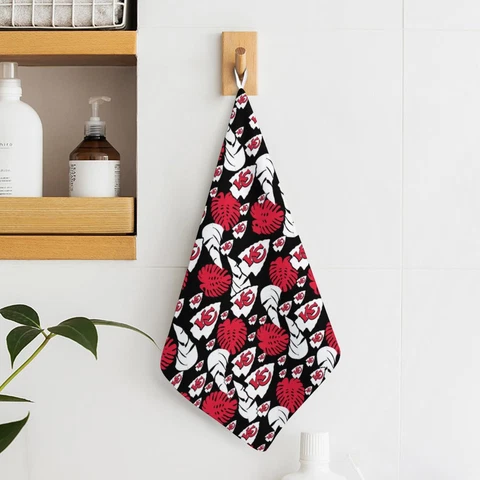 2pcs Kansas City Chiefs Hand Towel Soft Towel Kitchen Towel Print Towels 11.8" Cover