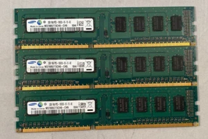 6GB (3X2GB) PC3-10600U DDR3 DIMM Desktop Memory Samsung M378B5773CH0-CH9 Non-ECC - Picture 1 of 3
