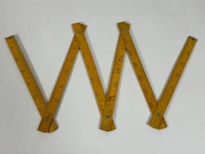 Regla de extensión de madera plegable de 39" de colección regla de carpintero herramienta antigua de 1 metro - Imagen 1 de 6